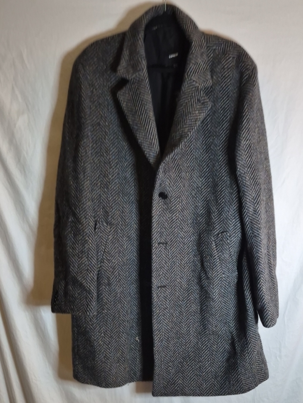 Express Men's Herringbone Pea Coat - Gray